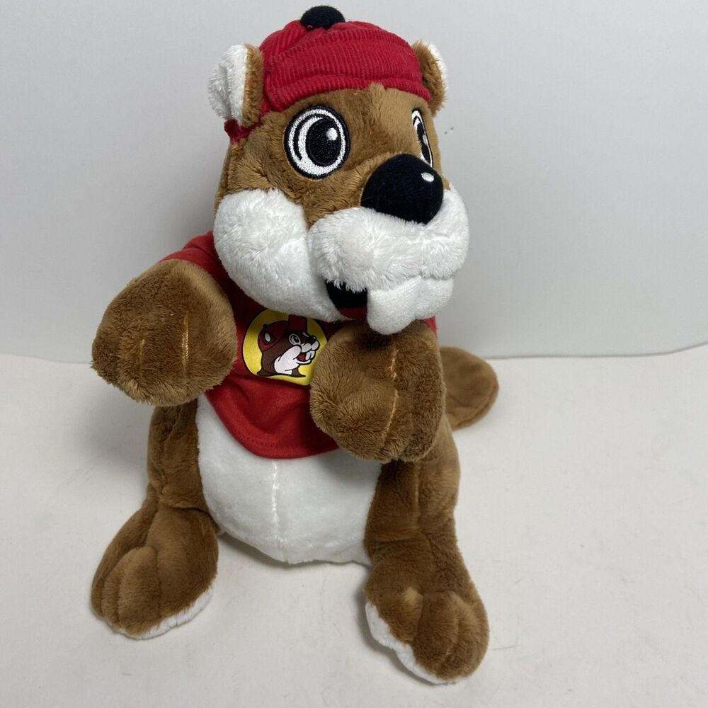 JAAG Buc-ee's Beaver Mascot Plush Stuffed Animal Red Shirt & Hat 10 inch EUC